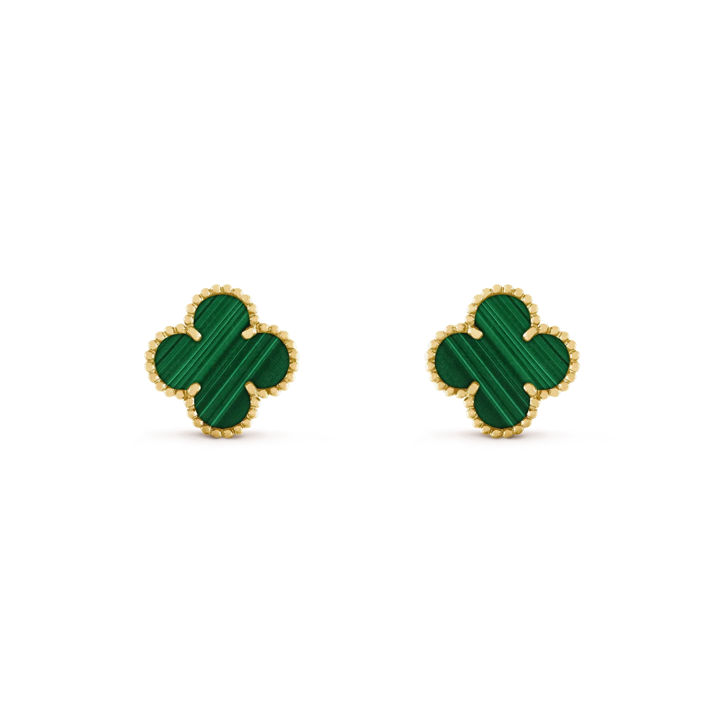 [Psychic Jewelrys]CLOVER MEDIUM 1 MOTIFS MALACHITE  EARRINGS