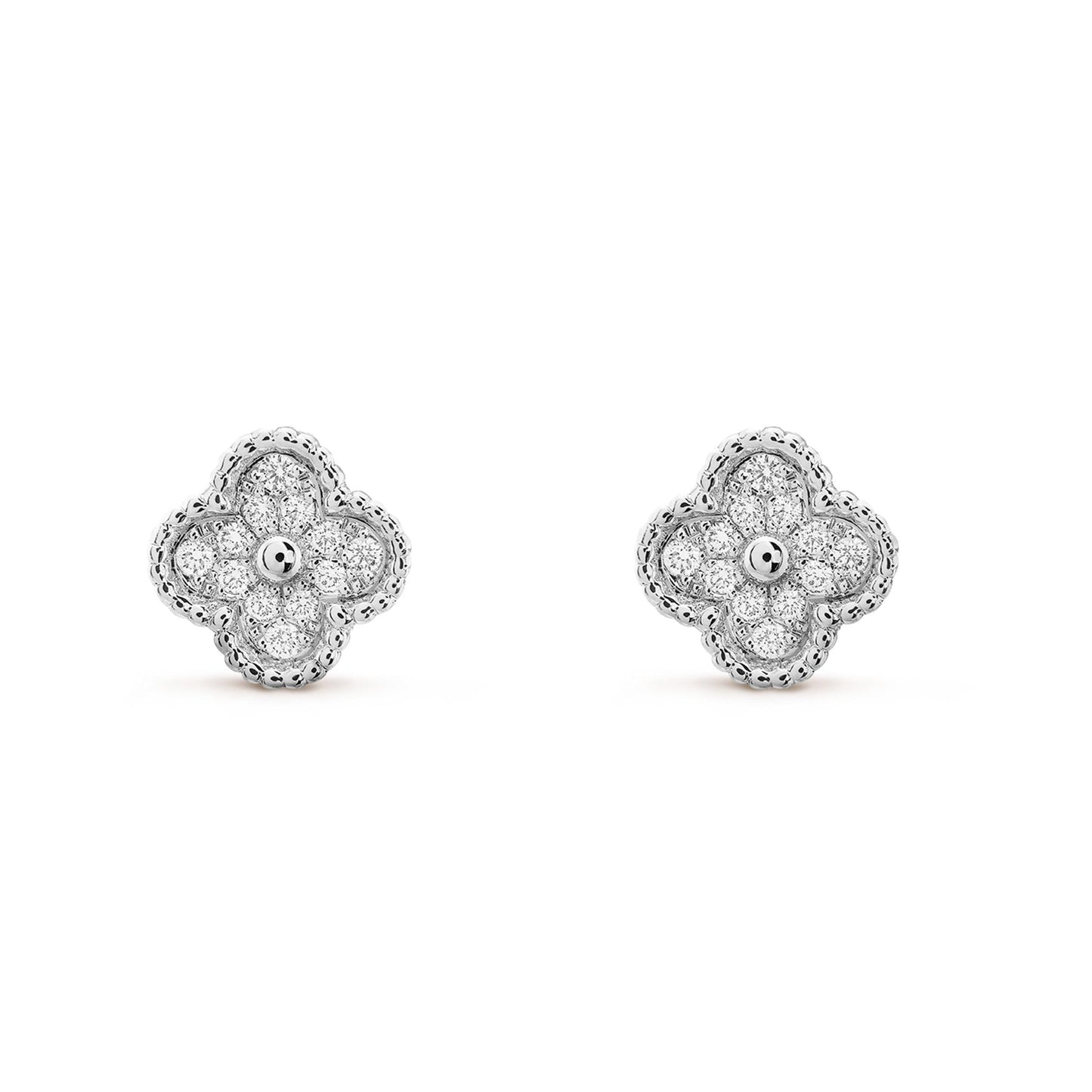 [Psychic Jewelrys]CLOVER MINI DIAMOND STUD EARRINGS