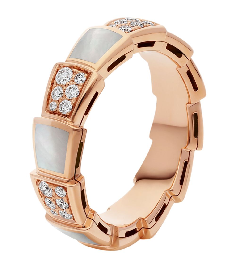 [Psychic Jewelrys]SERPENTI RING PINK GOLD MOP DIAMOND PAVED 4MM