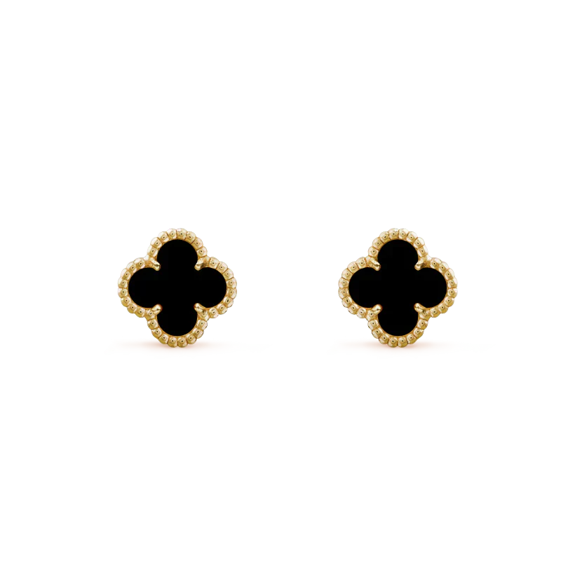 [Psychic Jewelrys]CLOVER MINI 9.5MM BLACK MOP EARRINGS