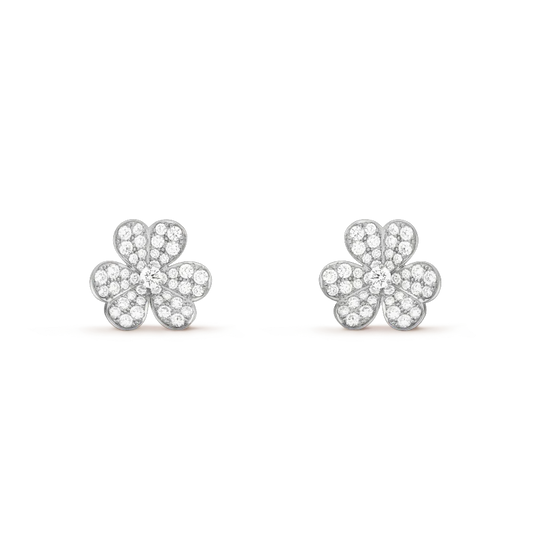 [Psychic Jewelrys]CLOVER COMOS DIAMOND EARRINGS SILVER