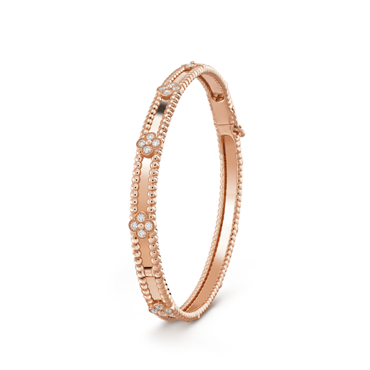 [Psychic Jewelrys]CLOVER BRACELET 4MM DIAMONDS