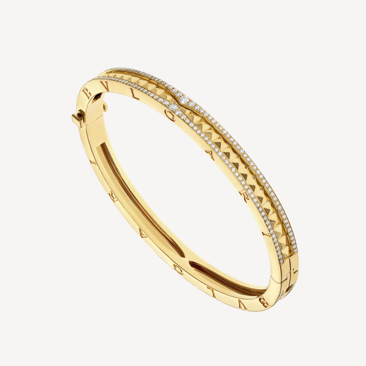 [Psychic Jewelrys]ZERO 1 SPIRAL AND PAVED DIAMOND GOLD BRACELET