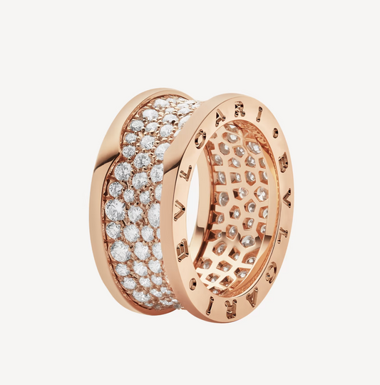[Psychic Jewelrys]ZERO 1 WITH PAVED DIAMONDS ON THE SPIRAL RING