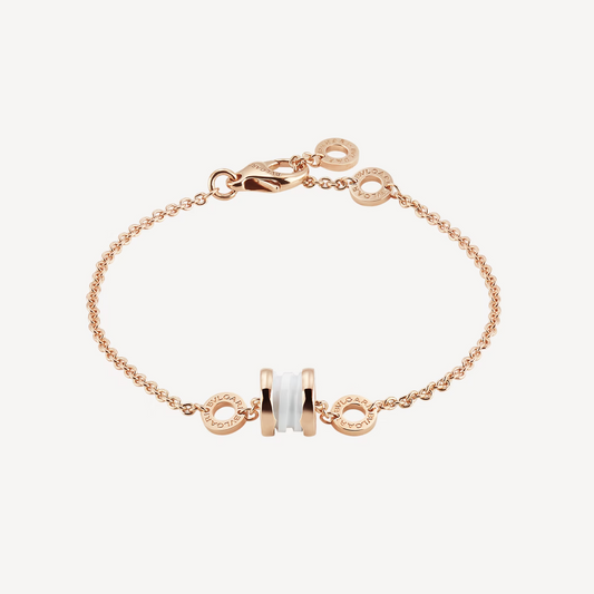 [Psychic Jewelrys]ZERO 1 SOFT PINK GOLD AND WHITE CERAMIC BRACELET