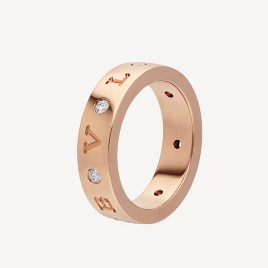 [Psychic Jewelrys]ZERO 1 ESSENTIAL PINK GOLD BAND WITH DIAMONDS RING