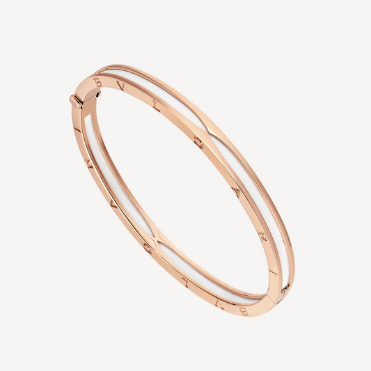[Psychic Jewelrys]ZERO 1 PINK GOLD WITH WHITE CERAMIC BRACELET