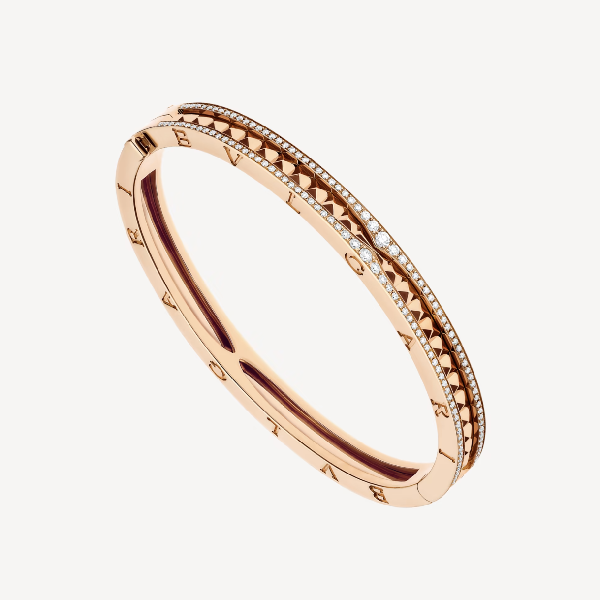 [Psychic Jewelrys]ZERO 1 SPIRAL AND PAVED DIAMOND PINK GOLD BRACELET