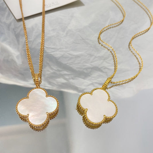 [Psychic Jewelrys]CLOVER 25MM MOP LARGE PENDANT NECKLACE
