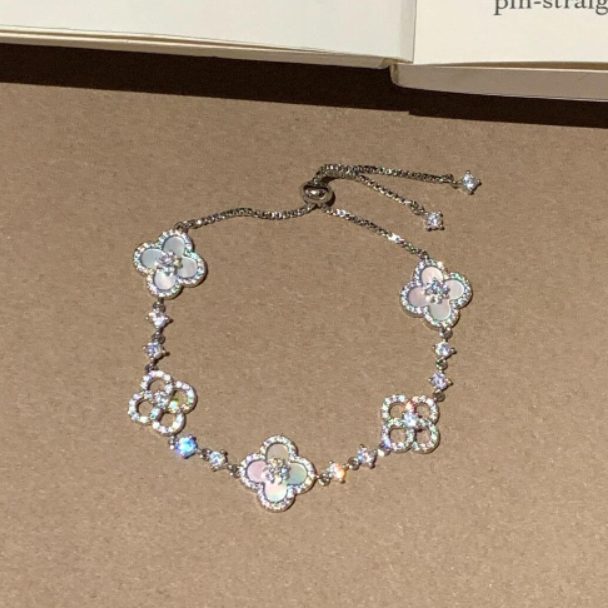 [Psychic Jewelrys]CLOVER 5 MOTIF PINK BLUE RED WHITE BRACELET