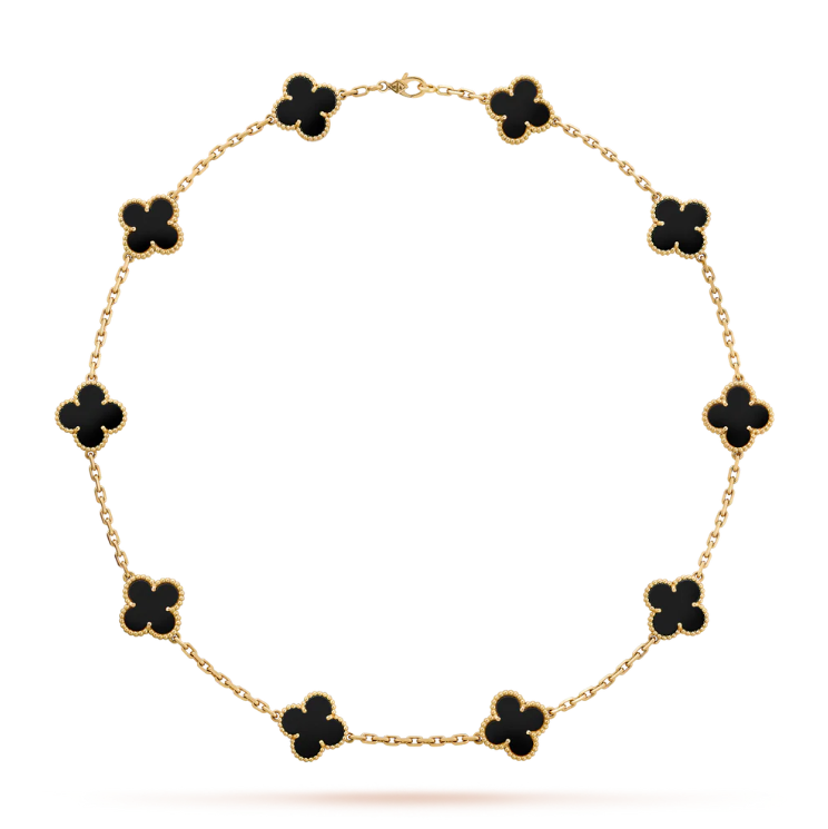 [Psychic Jewelrys]CLOVERS THE 10-MOTIFS ONYX NECKLACE