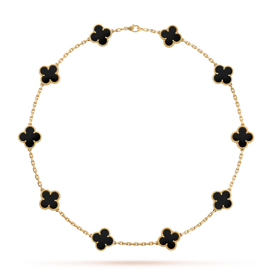 [Psychic Jewelrys]CLOVERS THE 10-MOTIFS ONYX NECKLACE