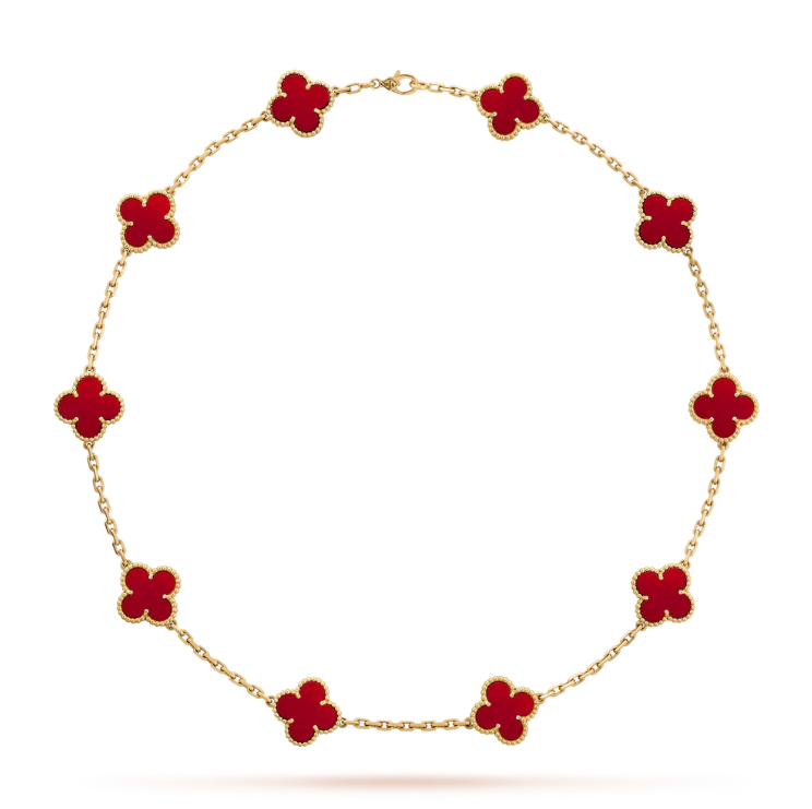 [Psychic Jewelrys]CLOVERS THE  10-MOTIFS CARNELIAN NECKLACE