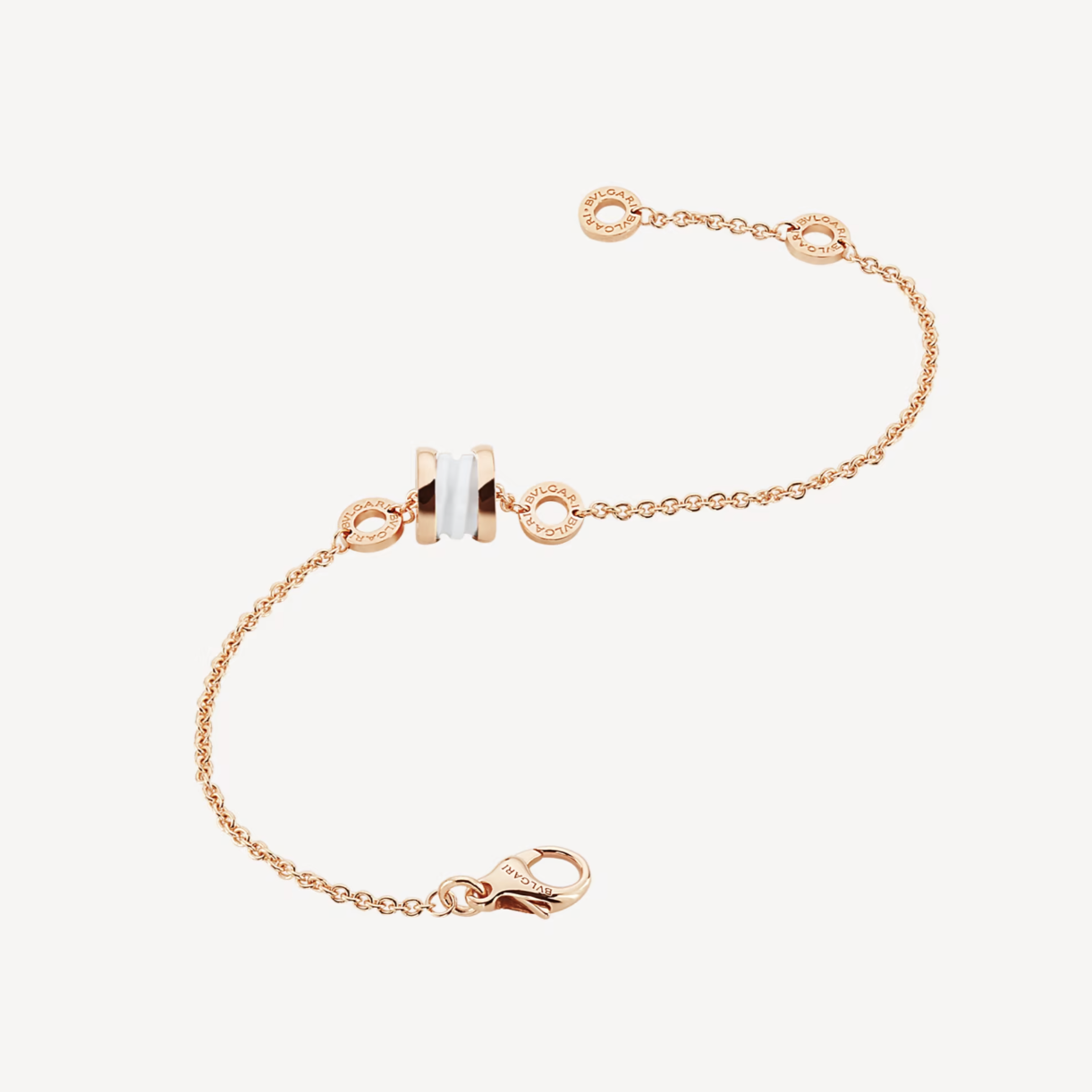 [Psychic Jewelrys]ZERO 1 SOFT PINK GOLD AND WHITE CERAMIC BRACELET