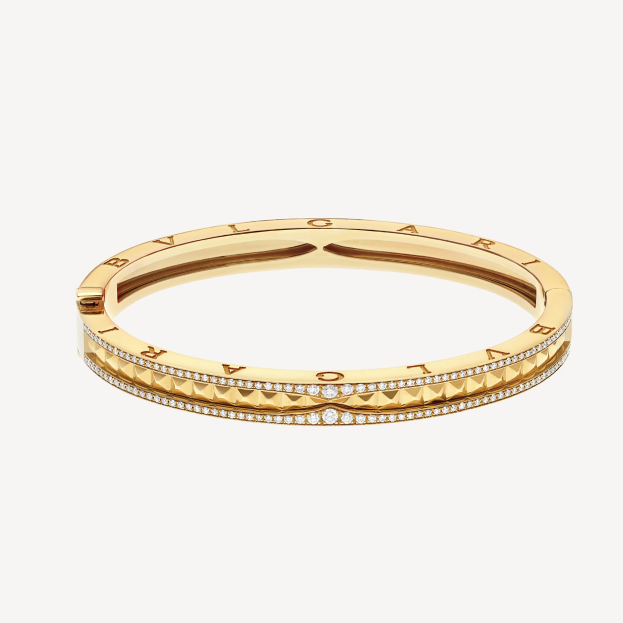 [Psychic Jewelrys]ZERO 1 SPIRAL AND PAVED DIAMOND GOLD BRACELET