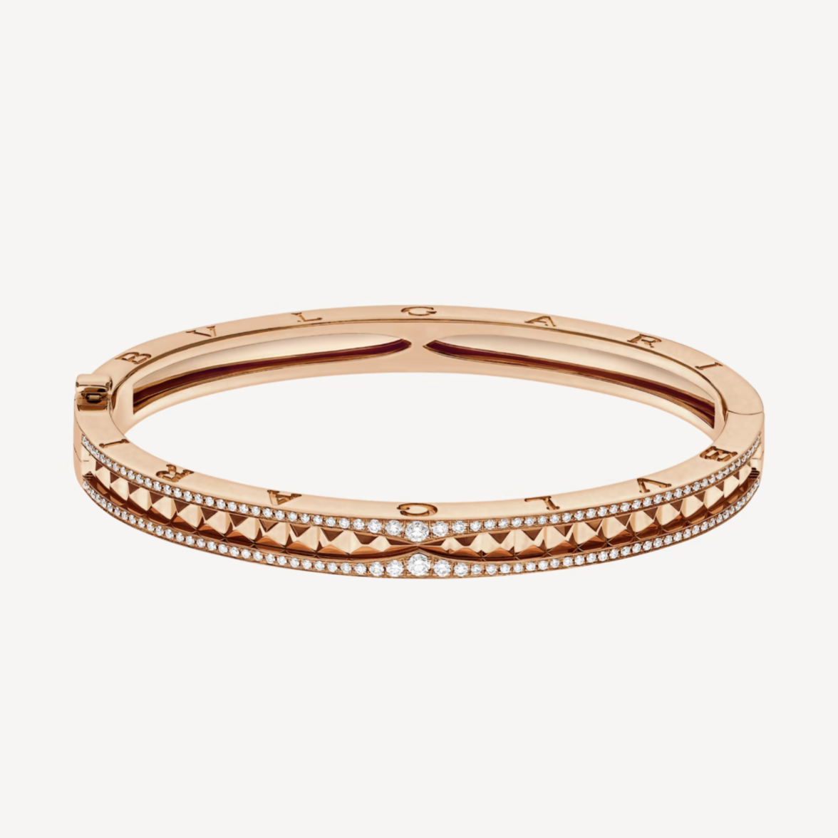 [Psychic Jewelrys]ZERO 1 SPIRAL AND PAVED DIAMOND PINK GOLD BRACELET