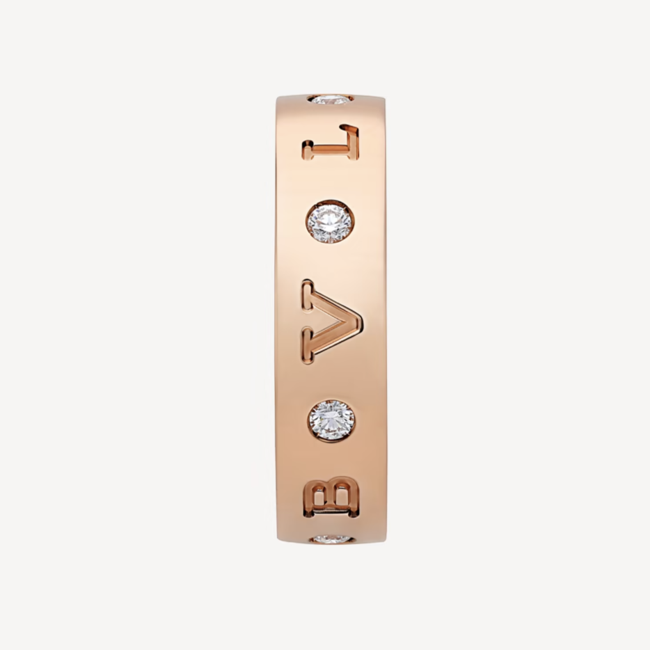 [Psychic Jewelrys]ZERO 1 ESSENTIAL PINK GOLD BAND WITH DIAMONDS RING