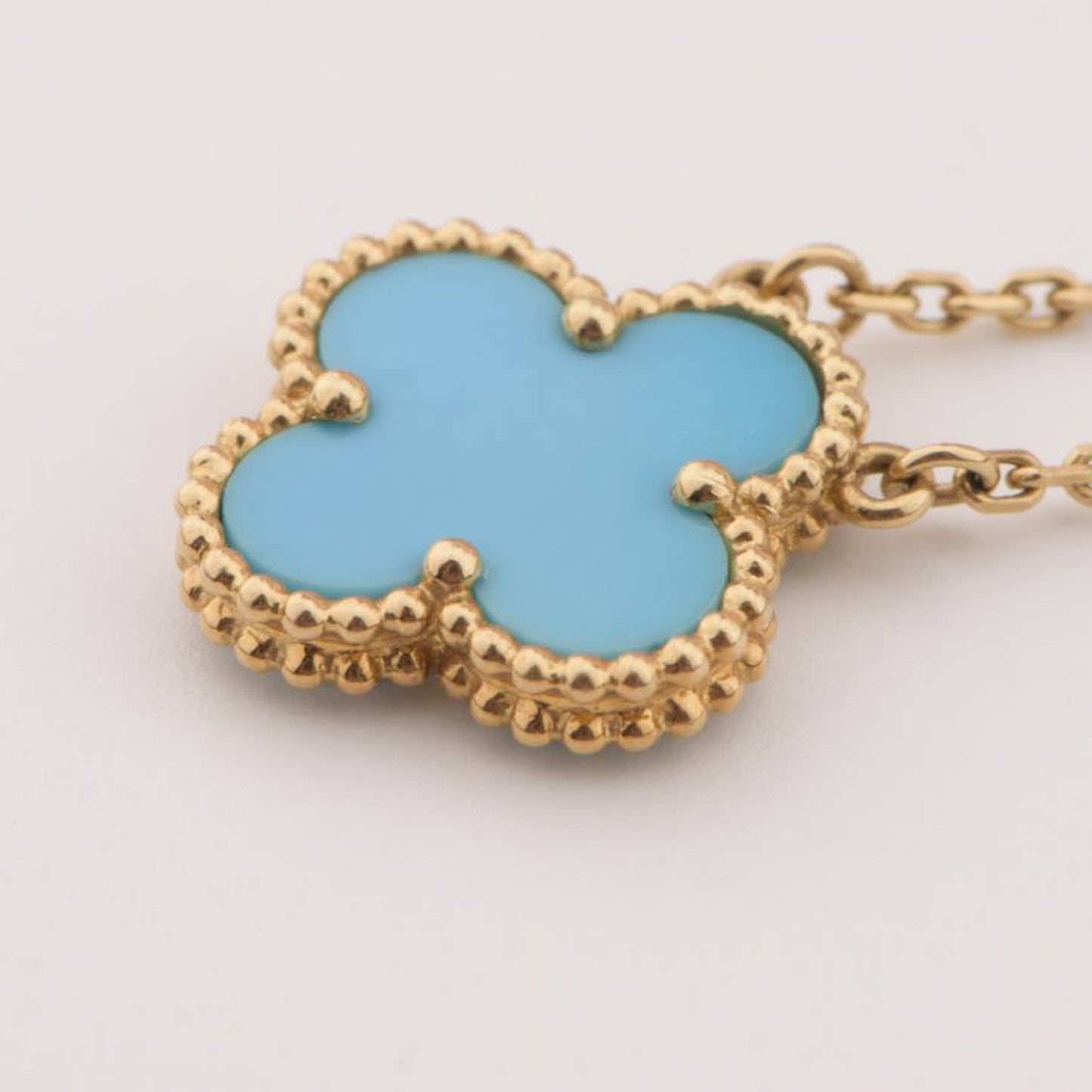 [Psychic Jewelrys]CLOVER 15MM VINTAGE TURQUOISE NECKLACE