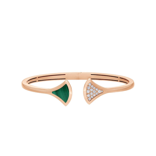 [Psychic Jewelrys]DREAM BRACELET OPEN MALACHITE PINK GOLD