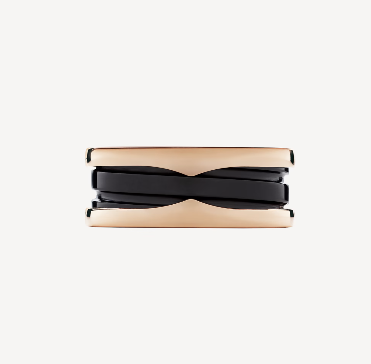 [Psychic Jewelrys]ZERO 1 TWO-BAND LOOPS AND BLACK CERAMIC PINK GOLD RING