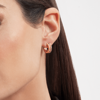 [Psychic Jewelrys]ZERO 1 ROCK GOLD EARRINGS WITH STUDDED SPIRAL AND PAVED DIAMONDS