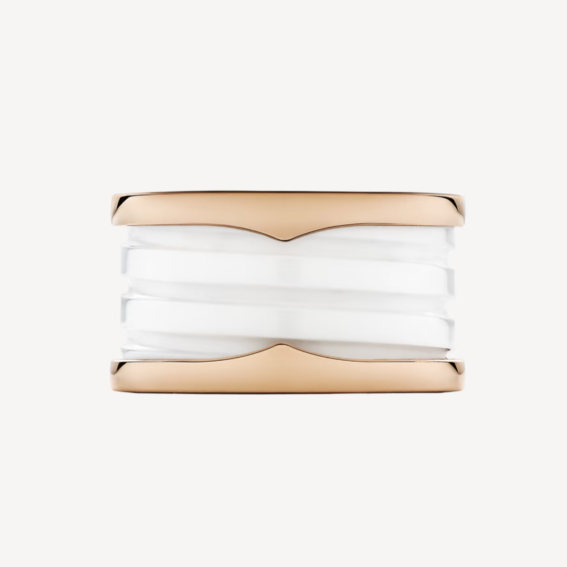 [Psychic Jewelrys]ZERO 1 FOUR-BAND LOOPS AND WHITE CERAMIC SPIRAL PINK GOLD RING