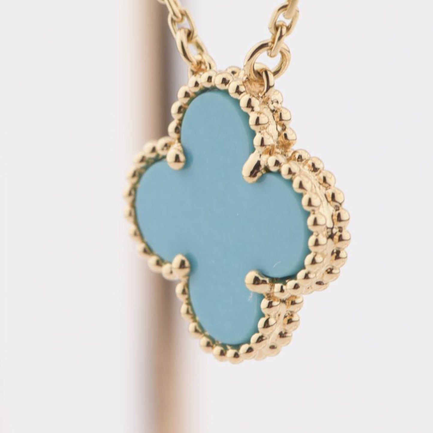 [Psychic Jewelrys]CLOVER 15MM VINTAGE TURQUOISE NECKLACE
