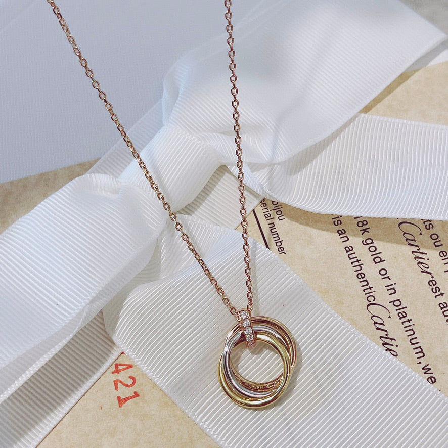 [Psychic Jewelrys]TRINITY NECKLACE GOLD  DIAMONDS