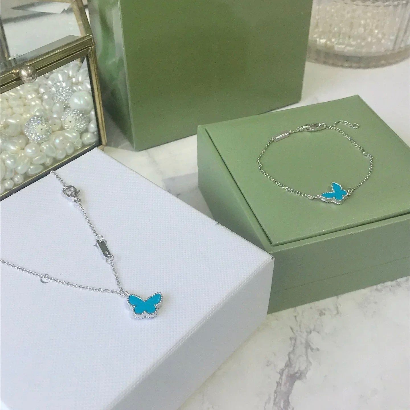 [Psychic Jewelrys]BUTTERFLY TURQUOISE BUTTERFLY BRACELET SILVER