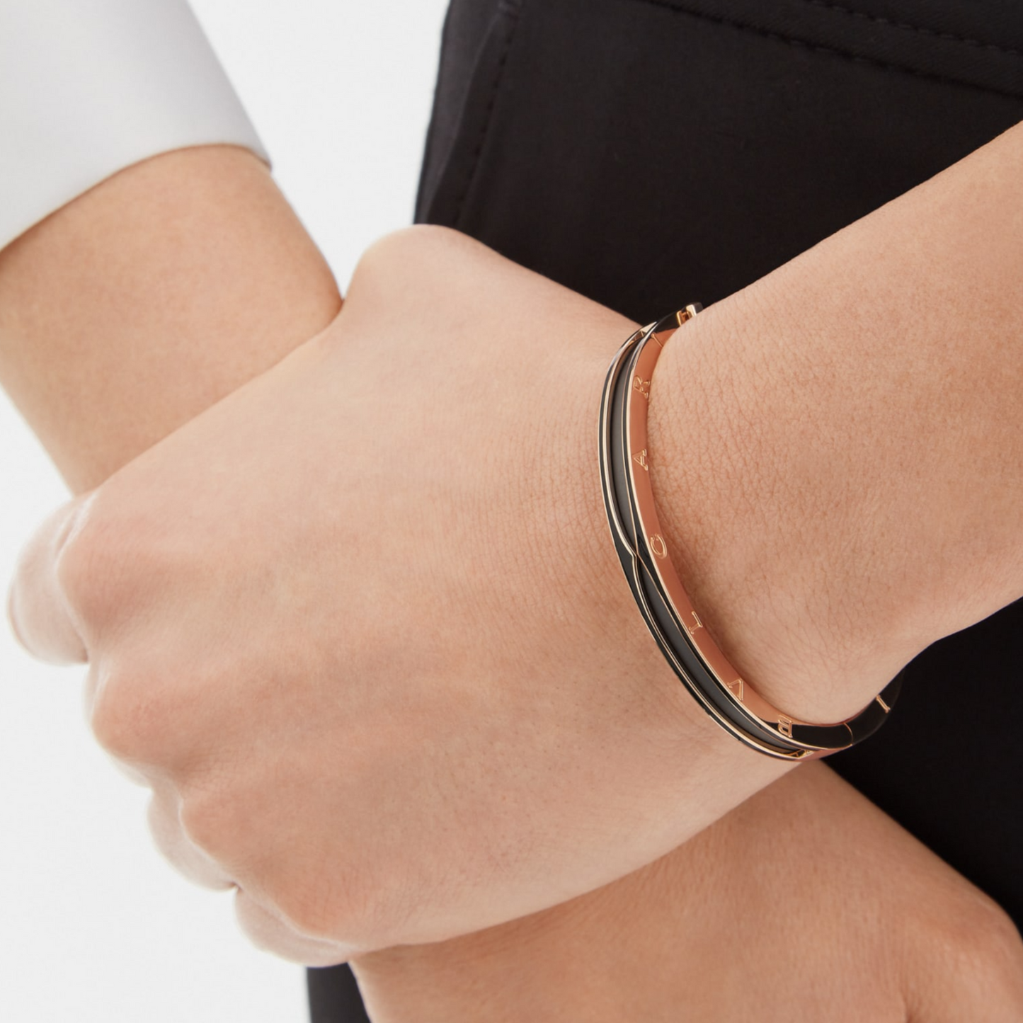 [Psychic Jewelrys]ZERO 1 PINK GOLD WITH MATTE BLACK CERAMIC BRACELET