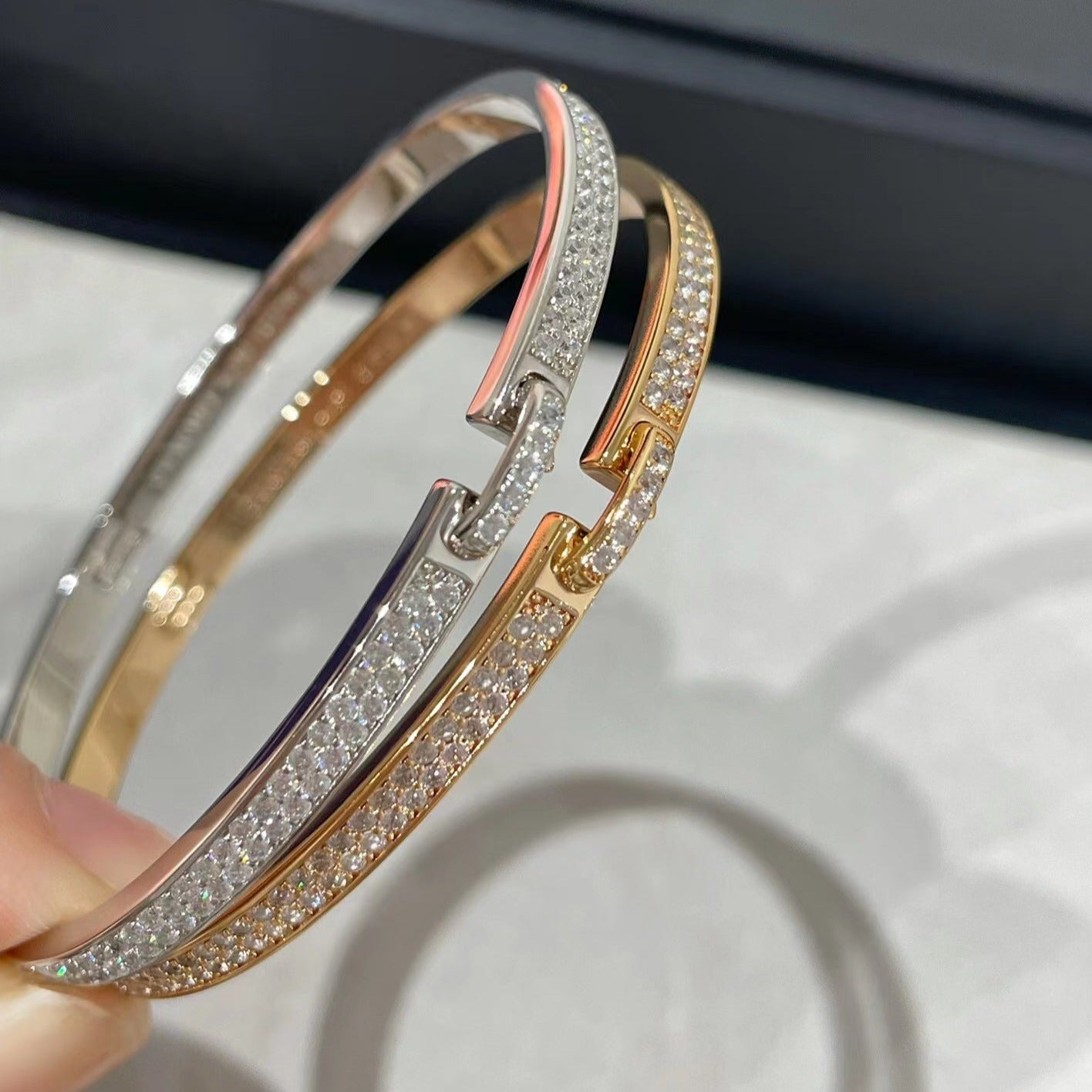 [Psychic Jewelrys]LIENS VIDENCE DIAMOND PAVED BRACELET