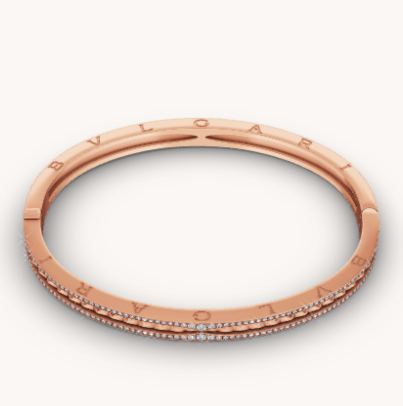 [Psychic Jewelrys]ZERO 1 SPIRAL AND PAVED DIAMOND PINK GOLD BRACELET