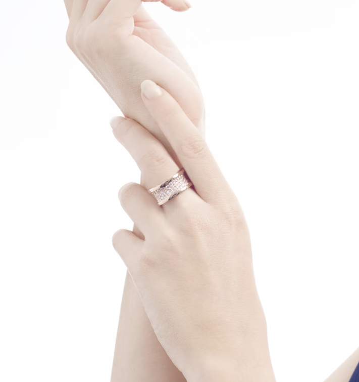 [Psychic Jewelrys]ZERO 1 WITH PAVED DIAMONDS ON THE SPIRAL RING