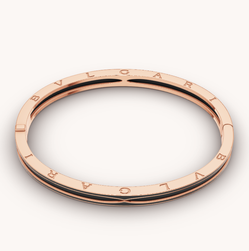 [Psychic Jewelrys]ZERO 1 PINK GOLD WITH MATTE BLACK CERAMIC BRACELET