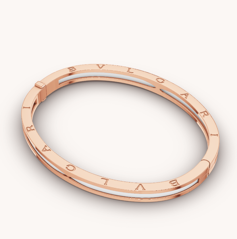 [Psychic Jewelrys]ZERO 1 PINK GOLD WITH WHITE CERAMIC BRACELET