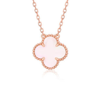 [Psychic Jewelrys]CLOVER 15MM PINK MOTHER-OF-PEARL SINGLE FLOWER NECKLACE