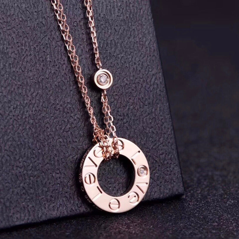 [Psychic Jewelrys]LOVE NECKLACE 16MM 2 DIAMONDS
