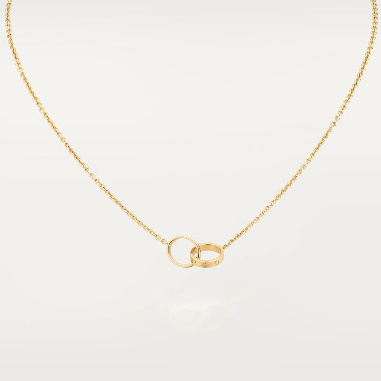 [Psychic Jewelrys]LOVE NECKLACE DOUBLE RING GOLD