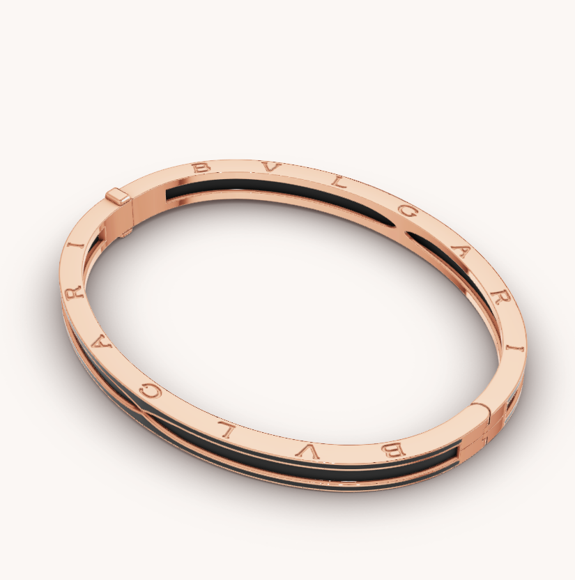 [Psychic Jewelrys]ZERO 1 PINK GOLD WITH MATTE BLACK CERAMIC BRACELET