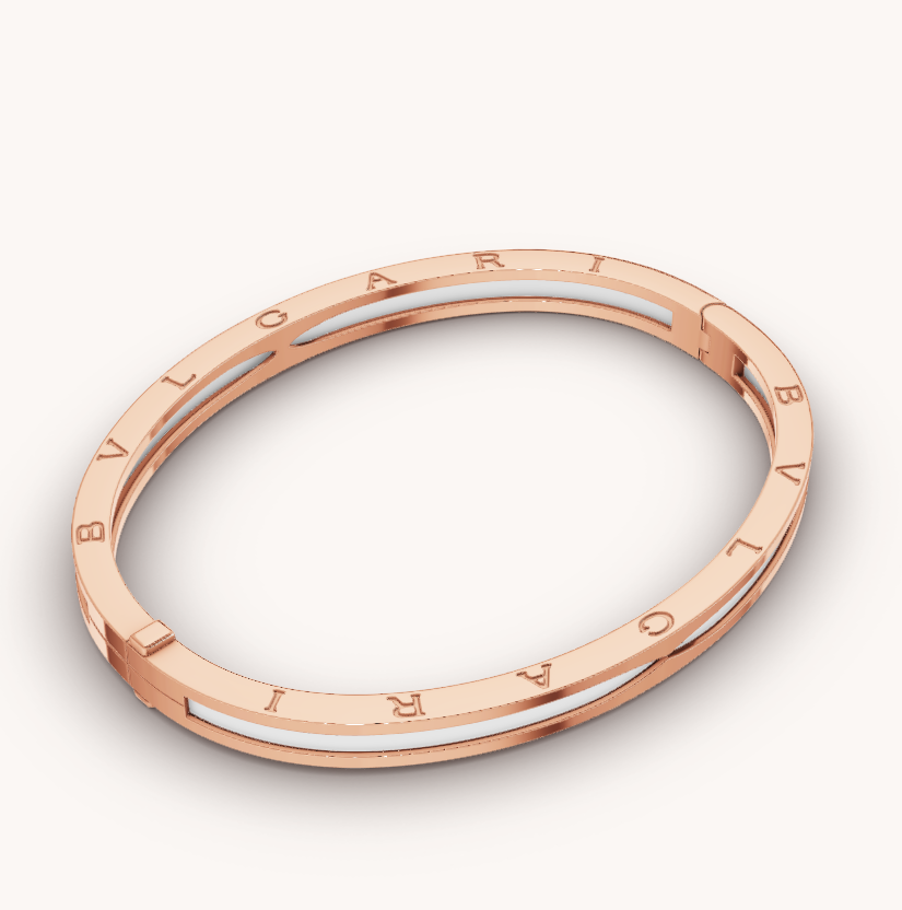 [Psychic Jewelrys]ZERO 1 PINK GOLD WITH WHITE CERAMIC BRACELET