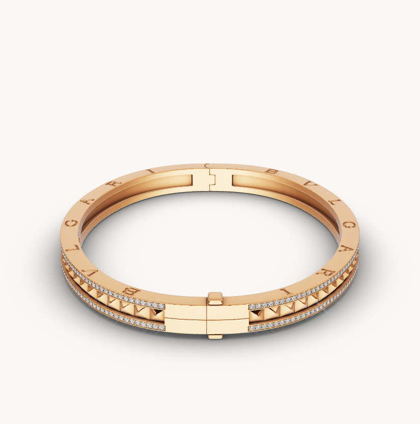 [Psychic Jewelrys]ZERO 1 SPIRAL AND PAVED DIAMOND GOLD BRACELET