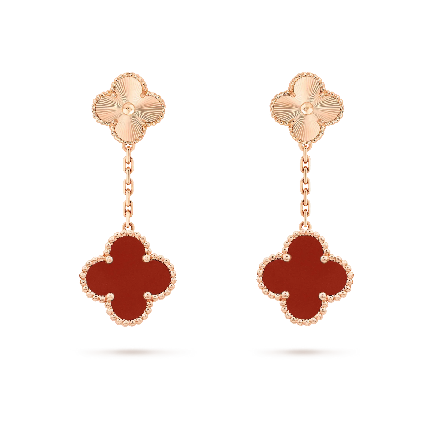 [Psychic Jewelrys]CLOVER 2 MOTIF  LASER CARNELIAN EARRINGS