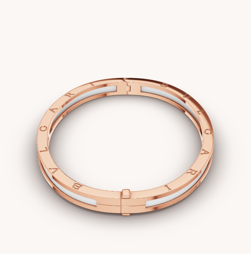 [Psychic Jewelrys]ZERO 1 PINK GOLD WITH WHITE CERAMIC BRACELET