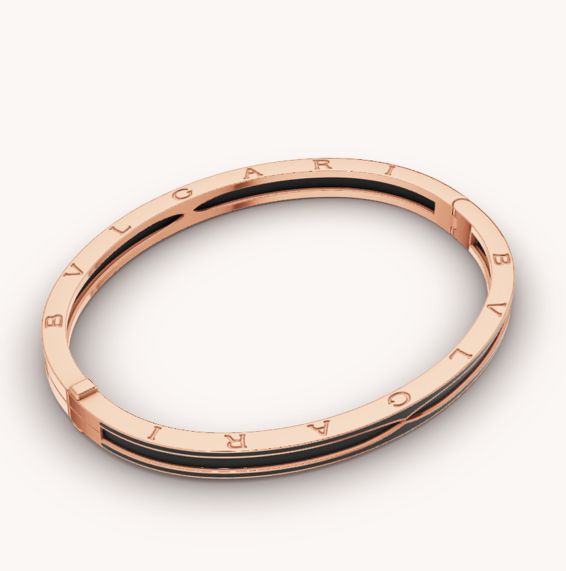 [Psychic Jewelrys]ZERO 1 PINK GOLD WITH MATTE BLACK CERAMIC BRACELET