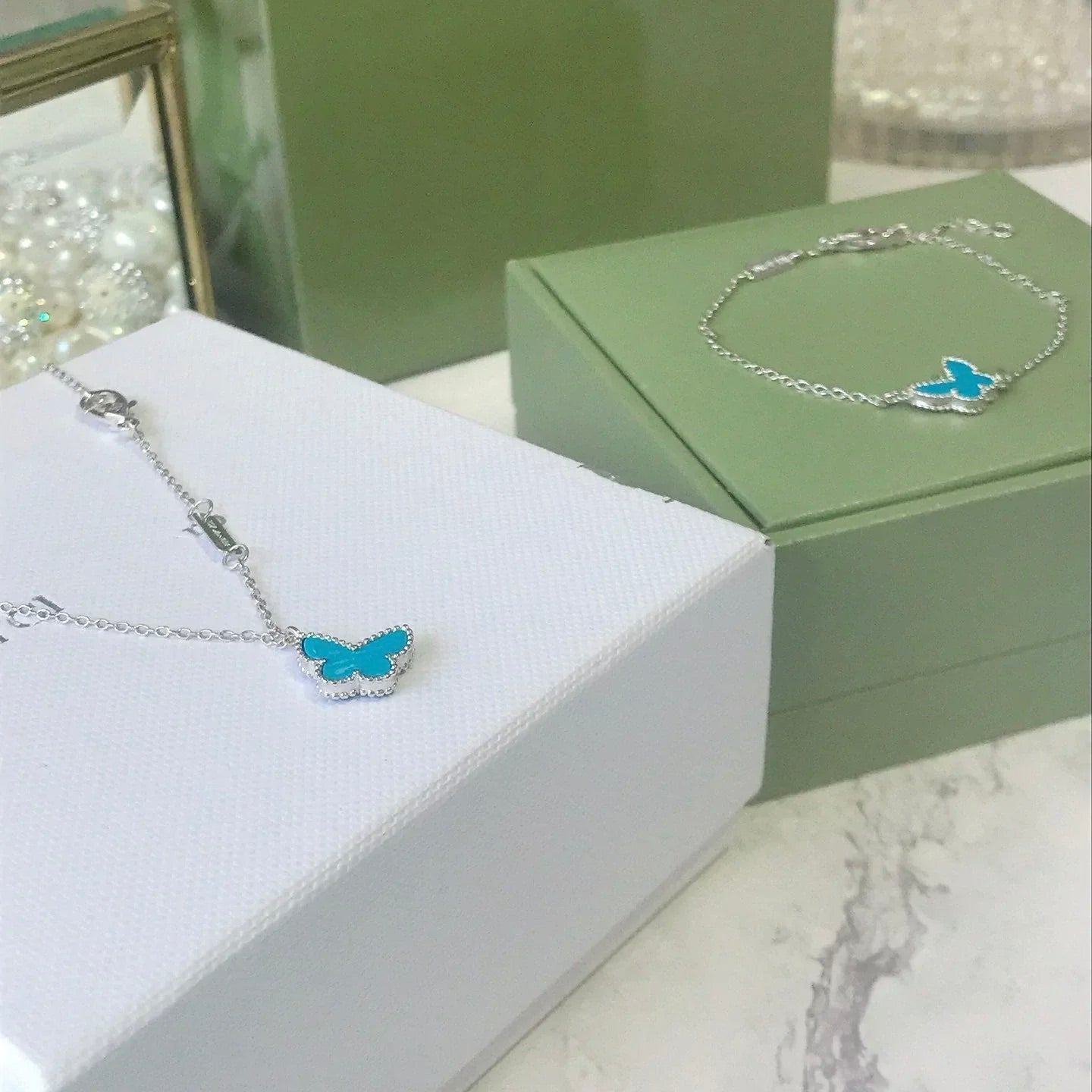[Psychic Jewelrys]BUTTERFLY TURQUOISE BUTTERFLY BRACELET SILVER