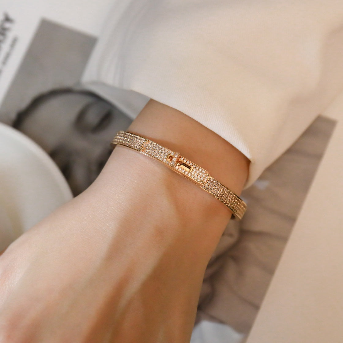 [Psychic Jewelrys]KELLY BRACELET DIAMOND PAVED