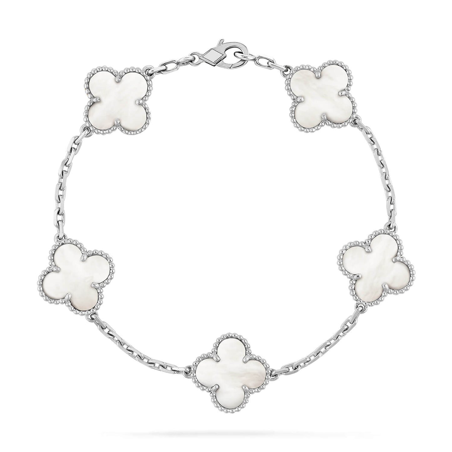 [Psychic Jewelrys]CLOVER SILVER MOP 5 MOTIF BRACELET