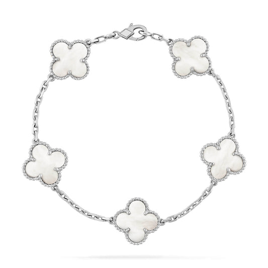 [Psychic Jewelrys]CLOVER SILVER MOP 5 MOTIF BRACELET