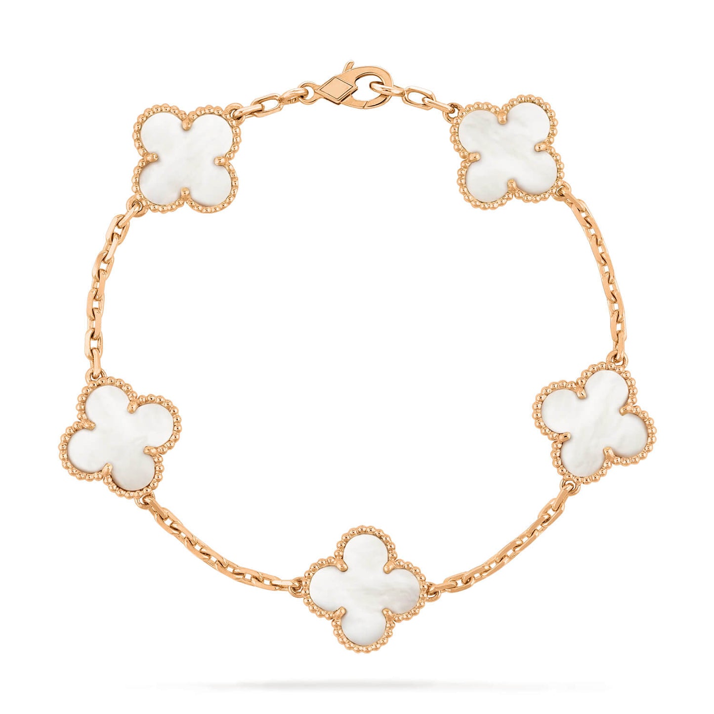 [Psychic Jewelrys]CLOVER  5 MOTIF WHITE MOP BRACELET