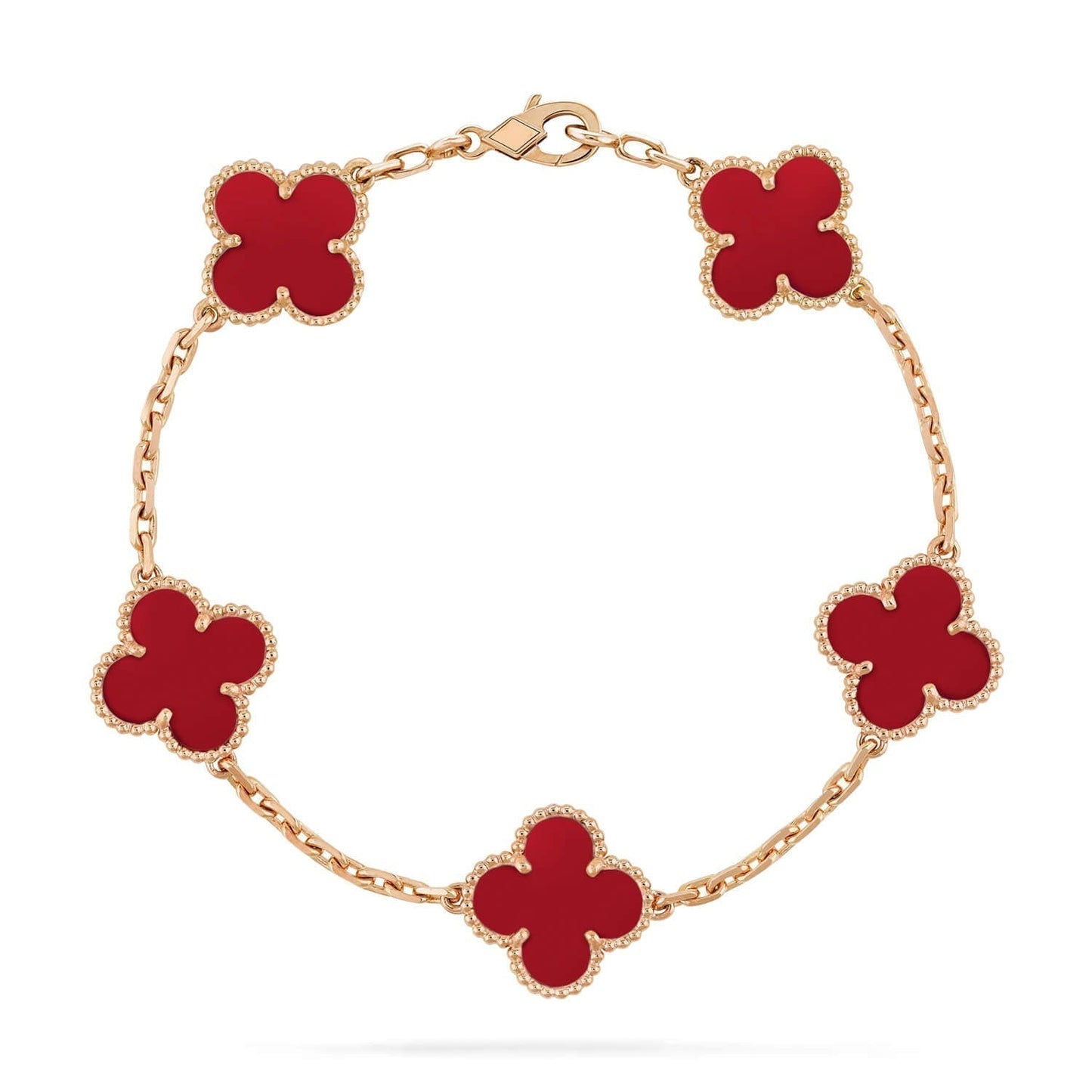 [Psychic Jewelrys]CLOVER 5 MOTIFS RED AGATE  BRACELET
